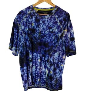 Reel Legends Freeline Mens XL Blue Abstract Print Performance Fishing Shirt